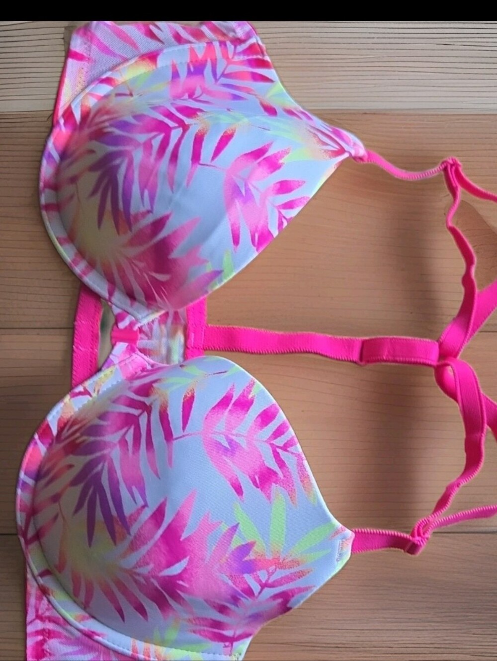 VICTORIA'S SECRET PINK VTG. RACERBACK FRONT CLIP UNDERWIRE BRA SIZE 36C